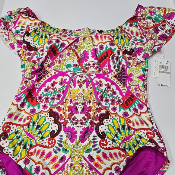 Trina Turk Printed Ruffle One-Piece Swimsuit - Picture 6 of 13